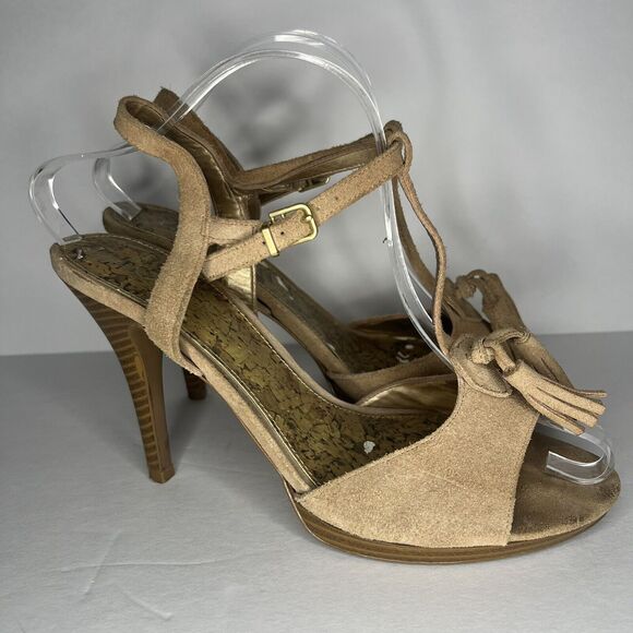 Ann Taylor Loft Leather Strappy Heel Sandals Size 9 - Picture 4 of 7